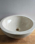 Beige marble stone basin – round – Paradise Living Co.