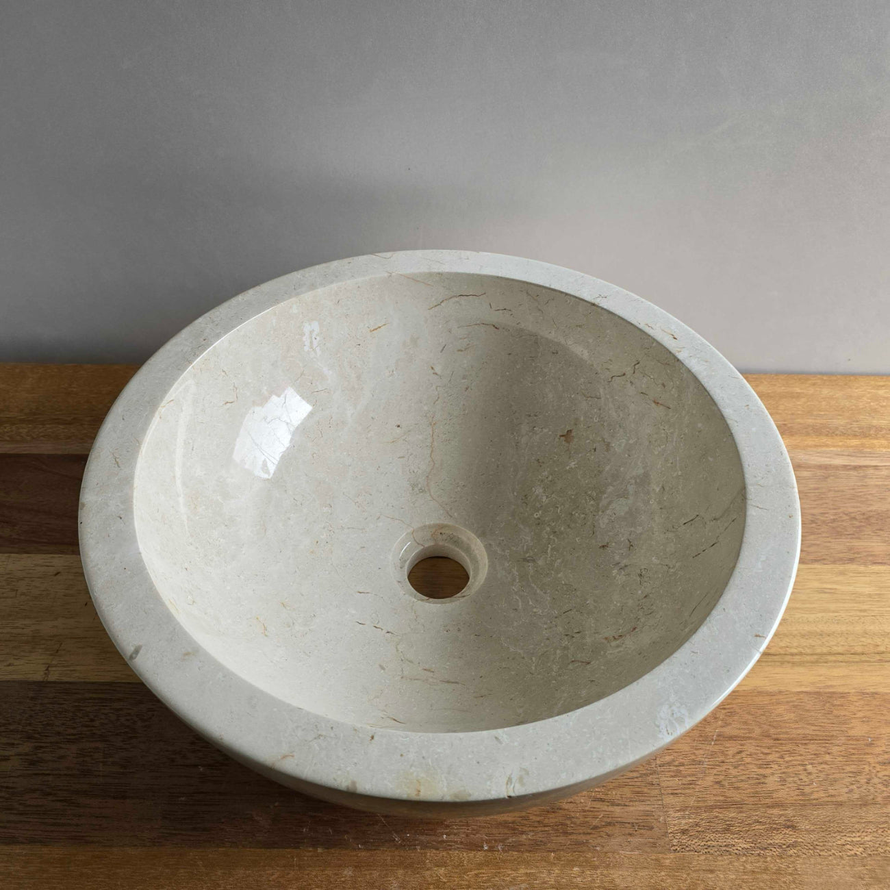 Beige marble stone basin – round – Paradise Living Co.