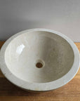 Beige marble stone basin – round – Paradise Living Co.