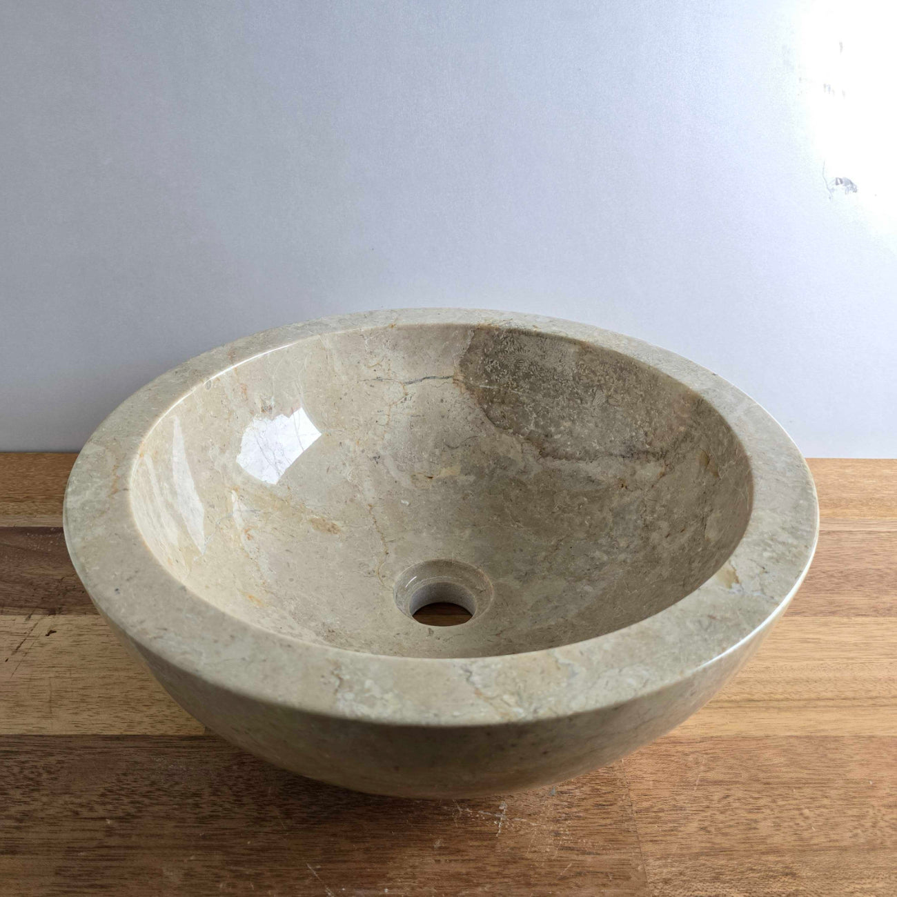 Beige marble stone basin – round – Paradise Living Co.