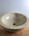 Beige marble stone basin – round – Paradise Living Co.