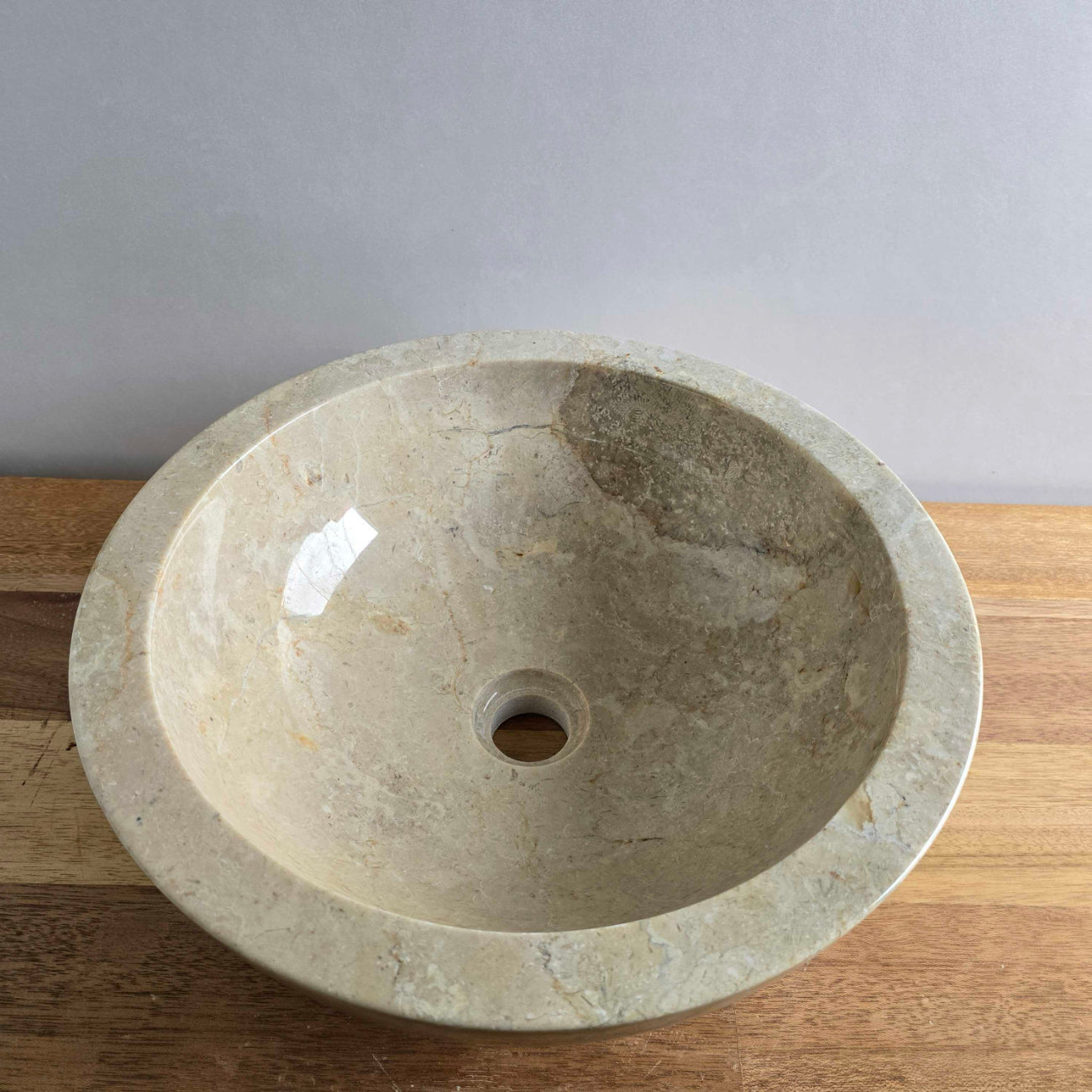 Beige marble stone basin – round – Paradise Living Co.