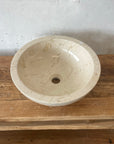 Beige marble stone basin – round – Paradise Living Co.
