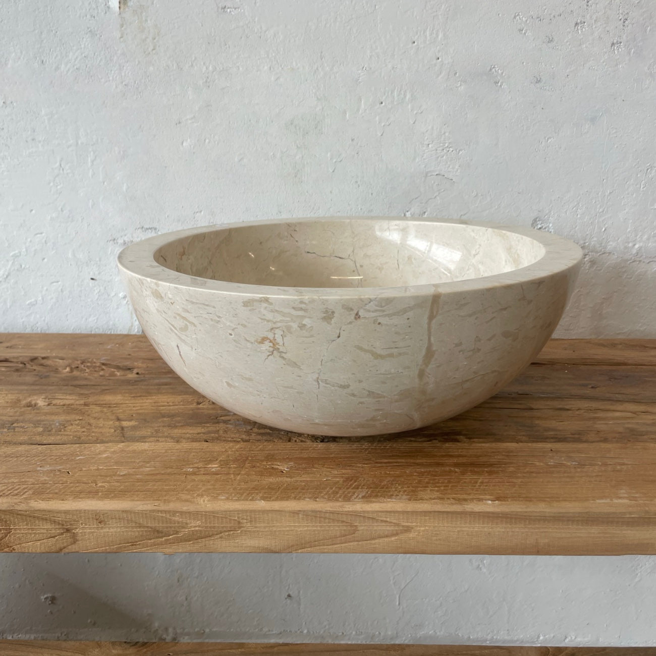 Beige marble stone basin – round – Paradise Living Co.