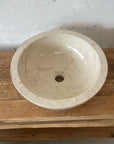 Beige marble stone basin – round – Paradise Living Co.