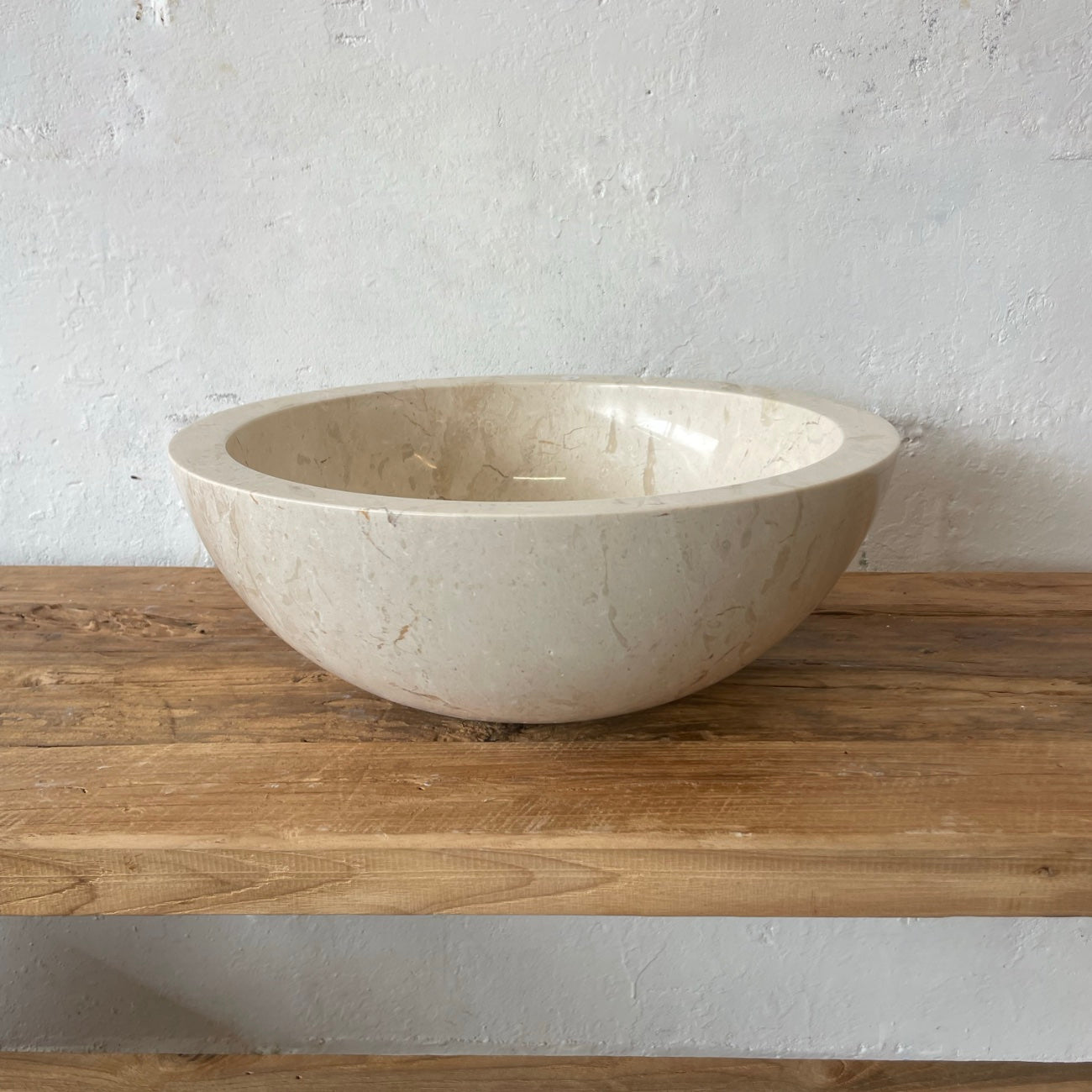 Beige marble stone basin – round – Paradise Living Co.