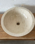 Beige marble stone basin – round – Paradise Living Co.