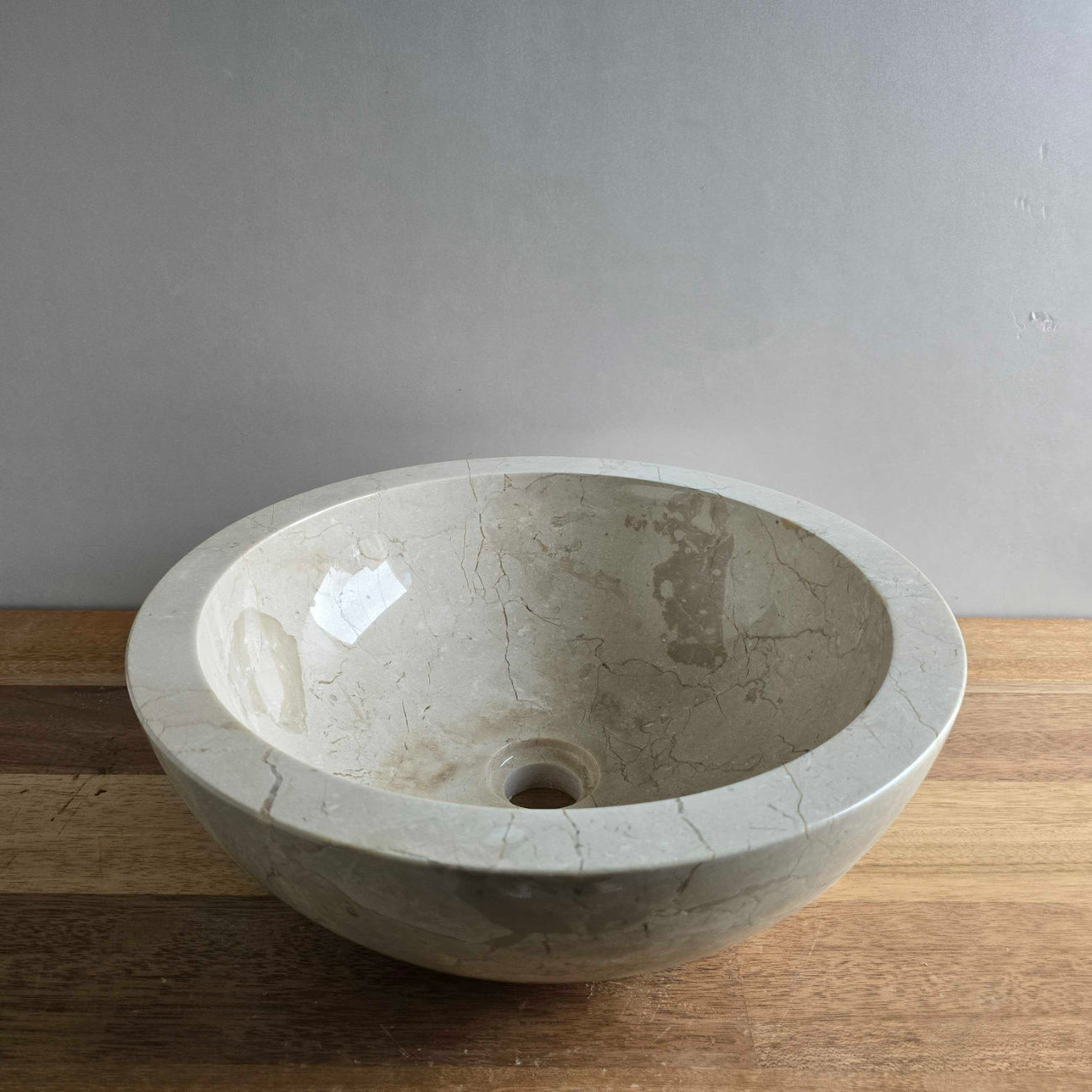 Beige marble stone basin – round – Paradise Living Co.