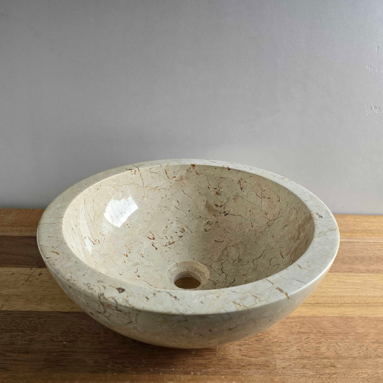 Beige marble stone basin – round – Paradise Living Co.