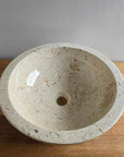 Beige marble stone basin – round – Paradise Living Co.