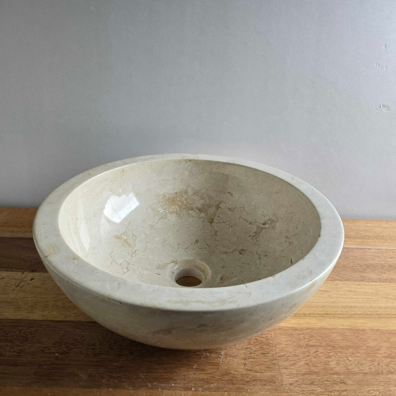 Beige marble stone basin – round – Paradise Living Co.