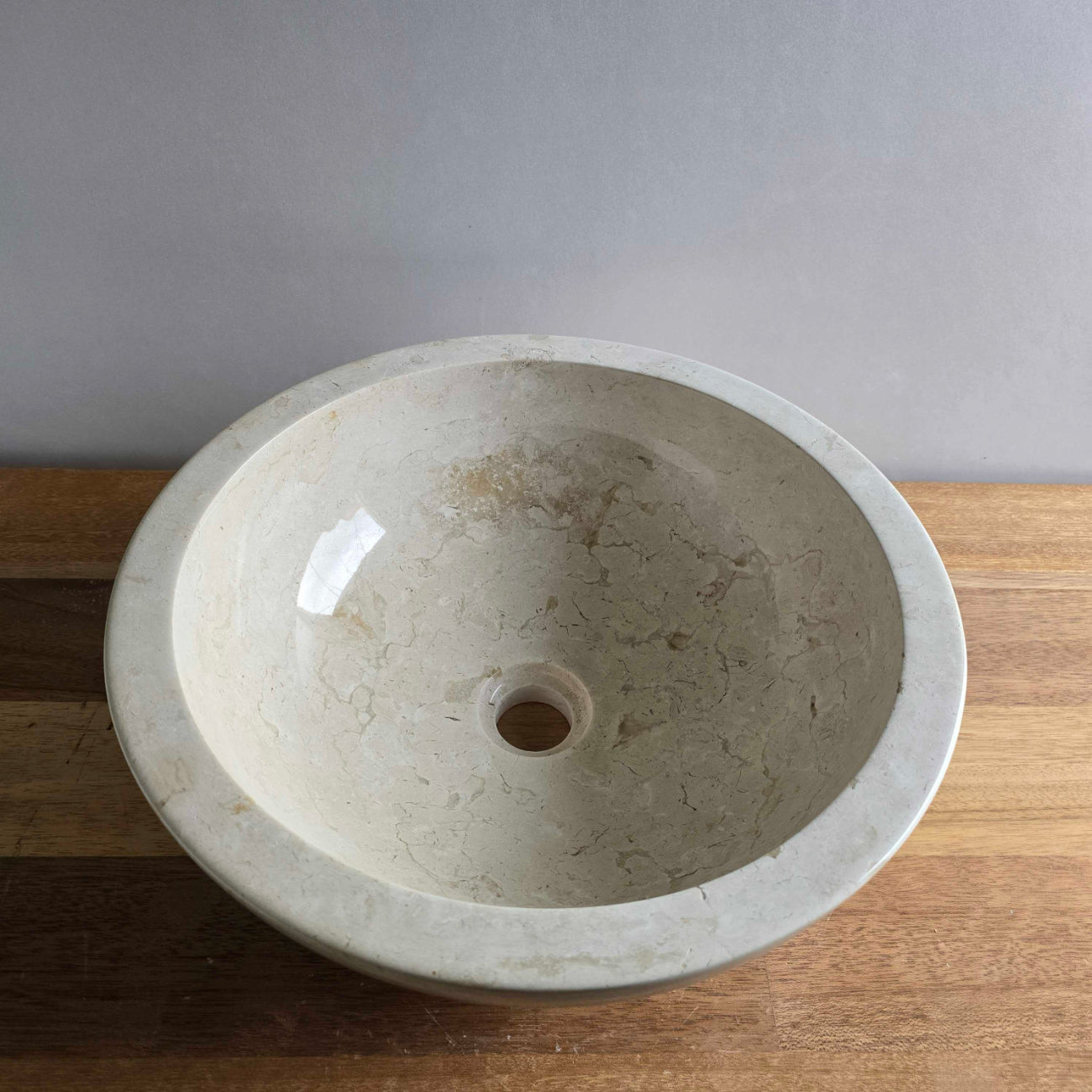 Beige marble stone basin – round – Paradise Living Co.