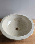 Beige marble stone basin – round – Paradise Living Co.