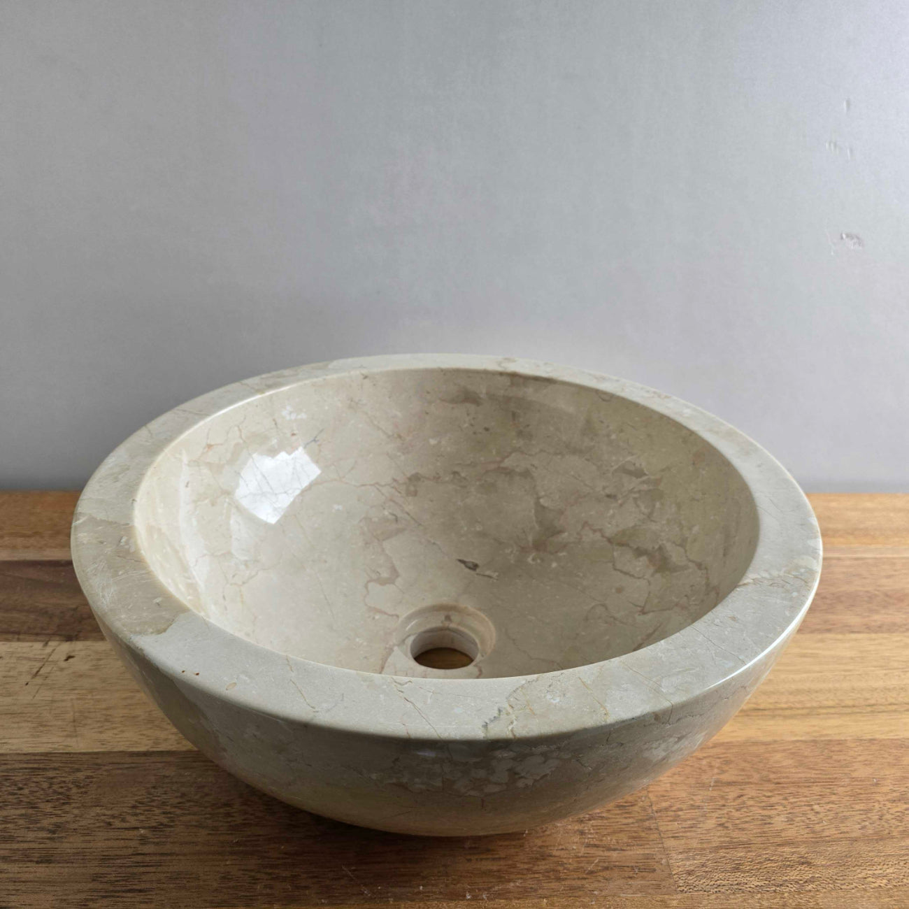 Beige marble stone basin – round – Paradise Living Co.