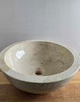 Beige marble stone basin – round – Paradise Living Co.
