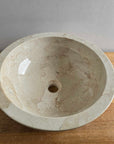 Beige marble stone basin – round – Paradise Living Co.
