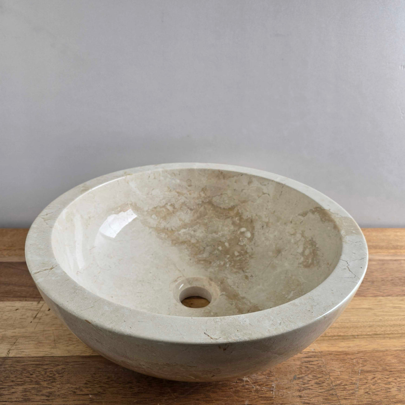 Beige marble stone basin – round – Paradise Living Co.