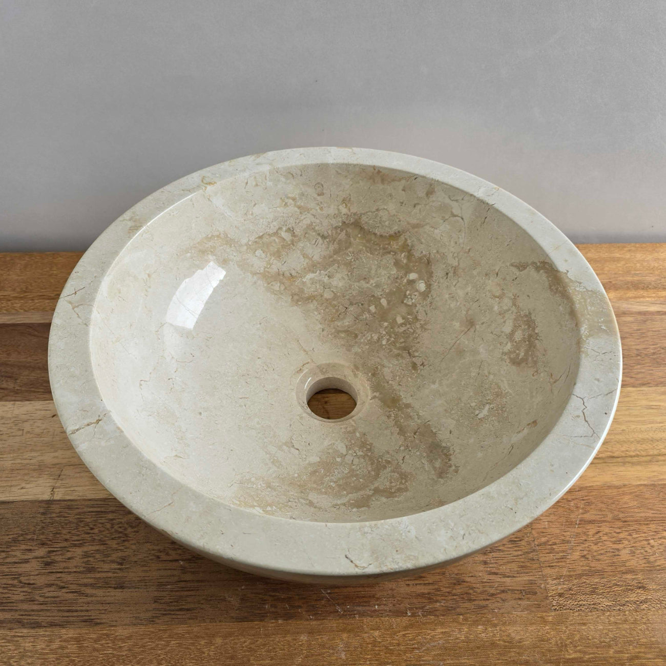 Beige marble stone basin – round – Paradise Living Co.