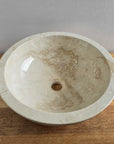 Beige marble stone basin – round – Paradise Living Co.