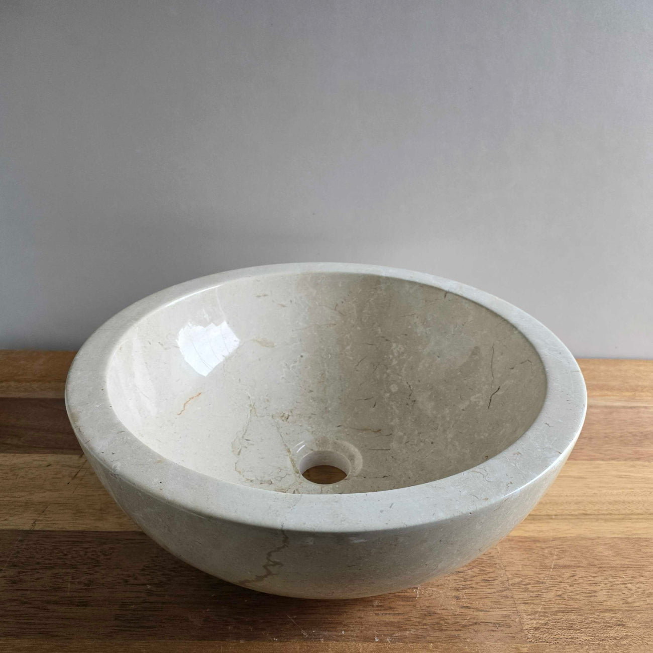 Beige marble stone basin – round – Paradise Living Co.