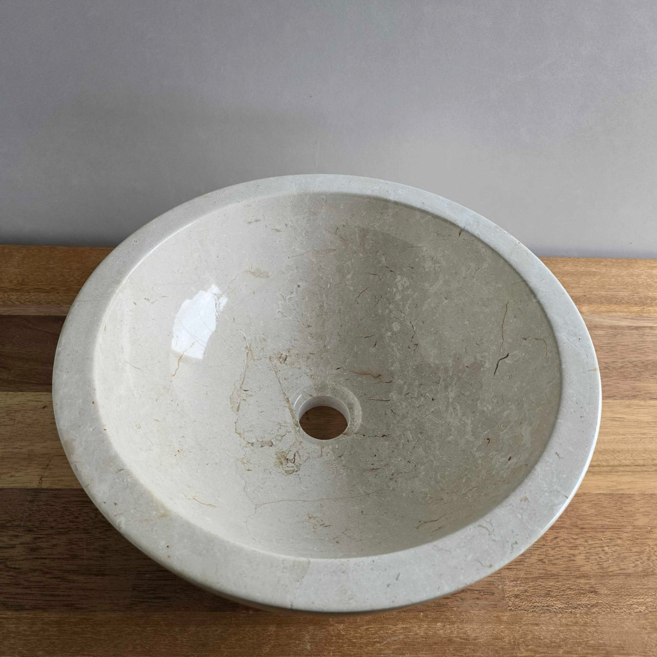 Beige marble stone basin – round – Paradise Living Co.