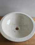 Beige marble stone basin – round – Paradise Living Co.