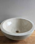 Beige marble stone basin – round – Paradise Living Co.