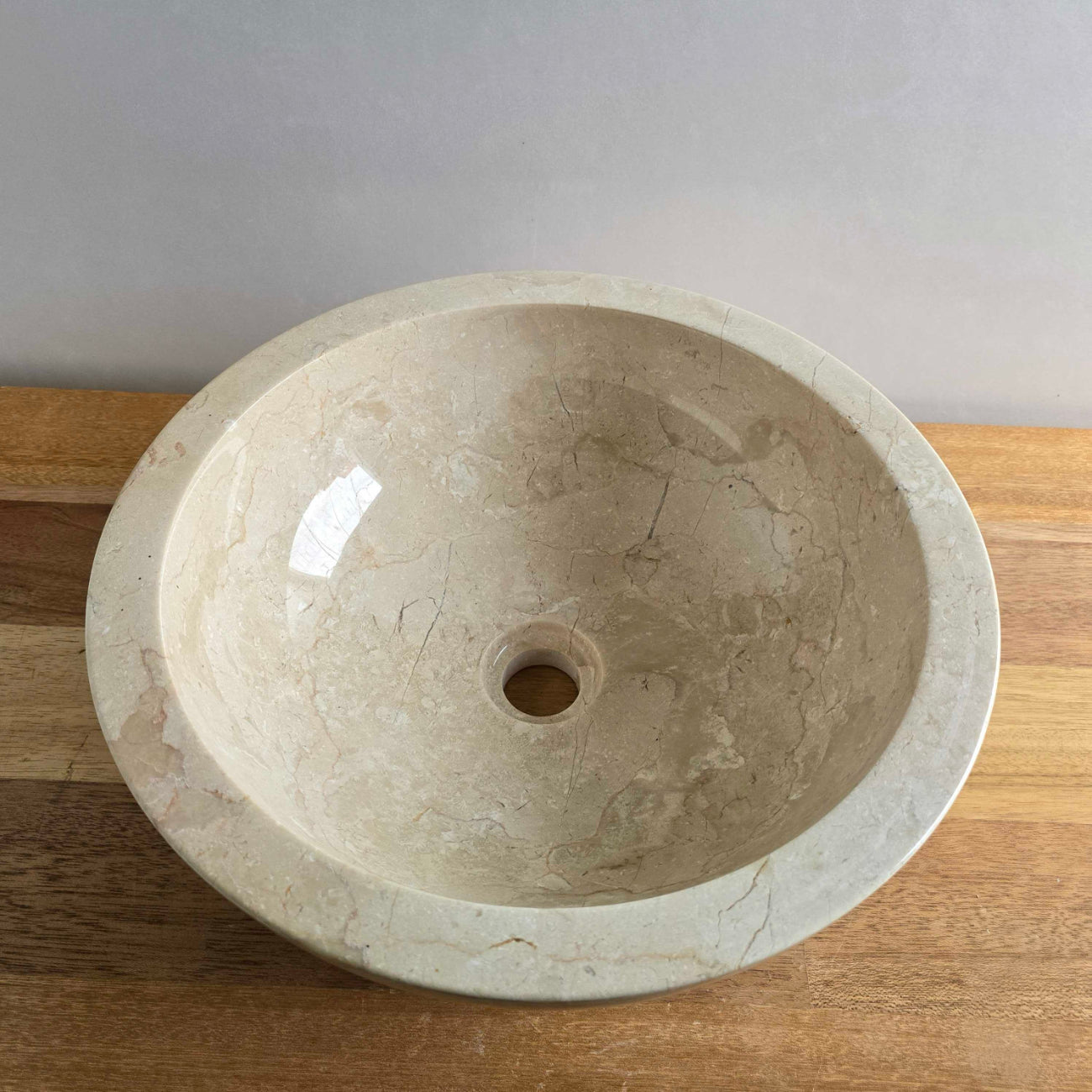 Beige marble stone basin – round – Paradise Living Co.