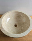 Beige marble stone basin – round – Paradise Living Co.