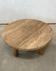 Round Rustic Teak Coffee Table 90 x 45cm