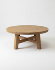 Round Rustic Teak Coffee Table 90 x 45cm