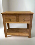 Rustic Teak 2 Drawer Console Vanity - 90cm Length
