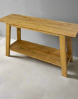 Rustic Teak Shelf Console Table - 120cm Length