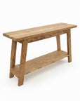 Rustic Teak Shelf Console Table - 150cm Length