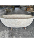 Oval Semi Polished Natural Marble Stone Bath | Made To Order