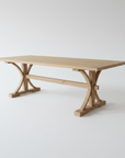 Teak Timber Curved Cross Leg Dining Table 2m x 1m | Made To Order