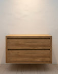 Wall Hung Teak 2 Drawer Vanity - 90cm Length | Made to Order