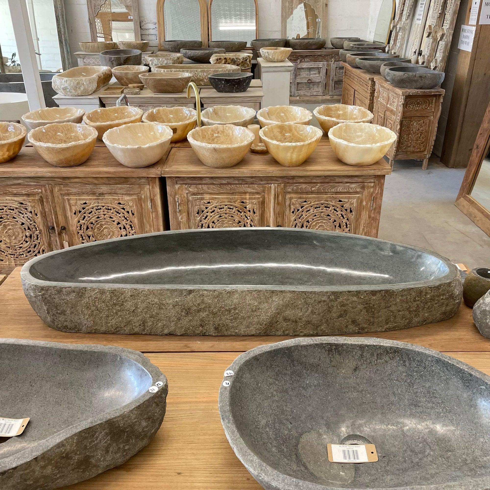River stone basin – 120 x 40 x 15cm – Paradise Living Co.