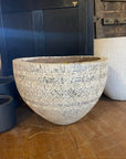 White Tribal Carved Palm Pots 03