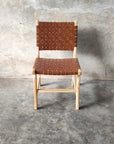 Woven Leather + Teak Dining Chair