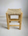 Woven Seagrass & Teak Stool | Made To Order