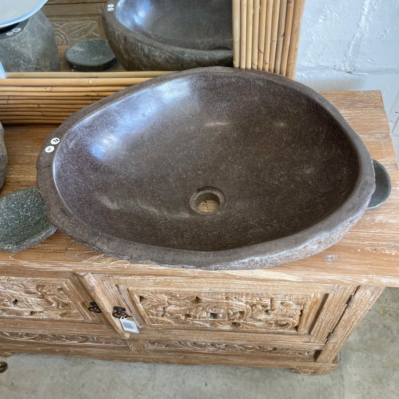 River stone basin – 52 x 41.5 x 16cm – Paradise Living Co.