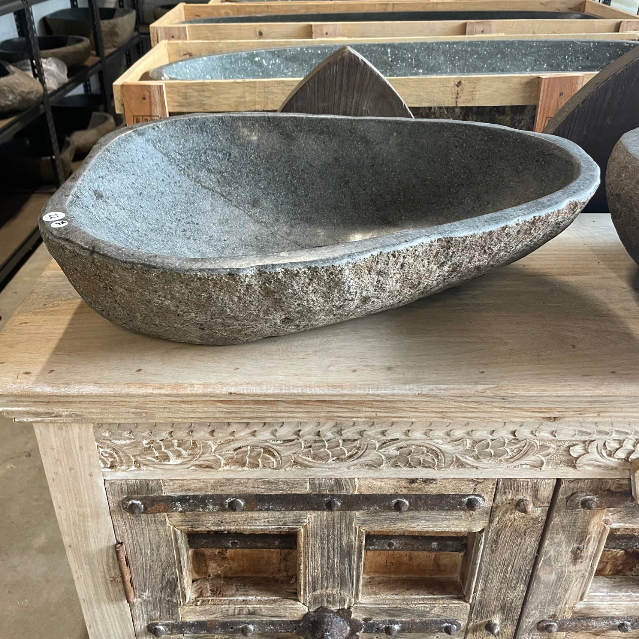 River stone basin – 59 x 45.5 x 15cm – Paradise Living Co.