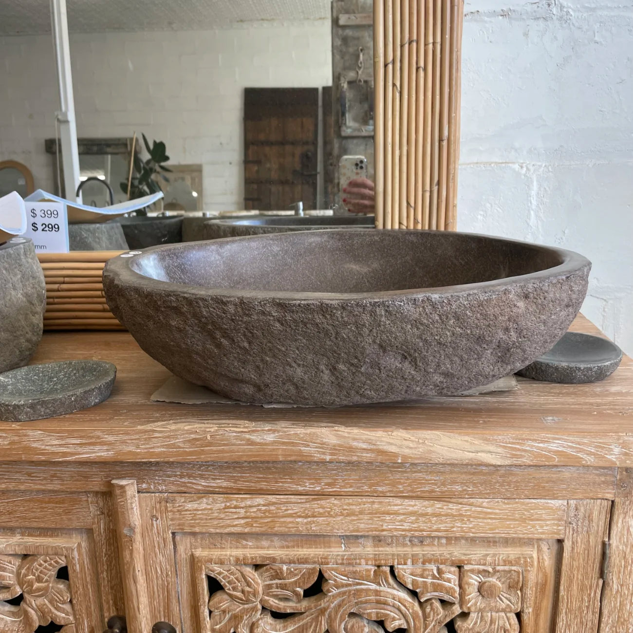 River stone basin – 52 x 41.5 x 16cm – Paradise Living Co.
