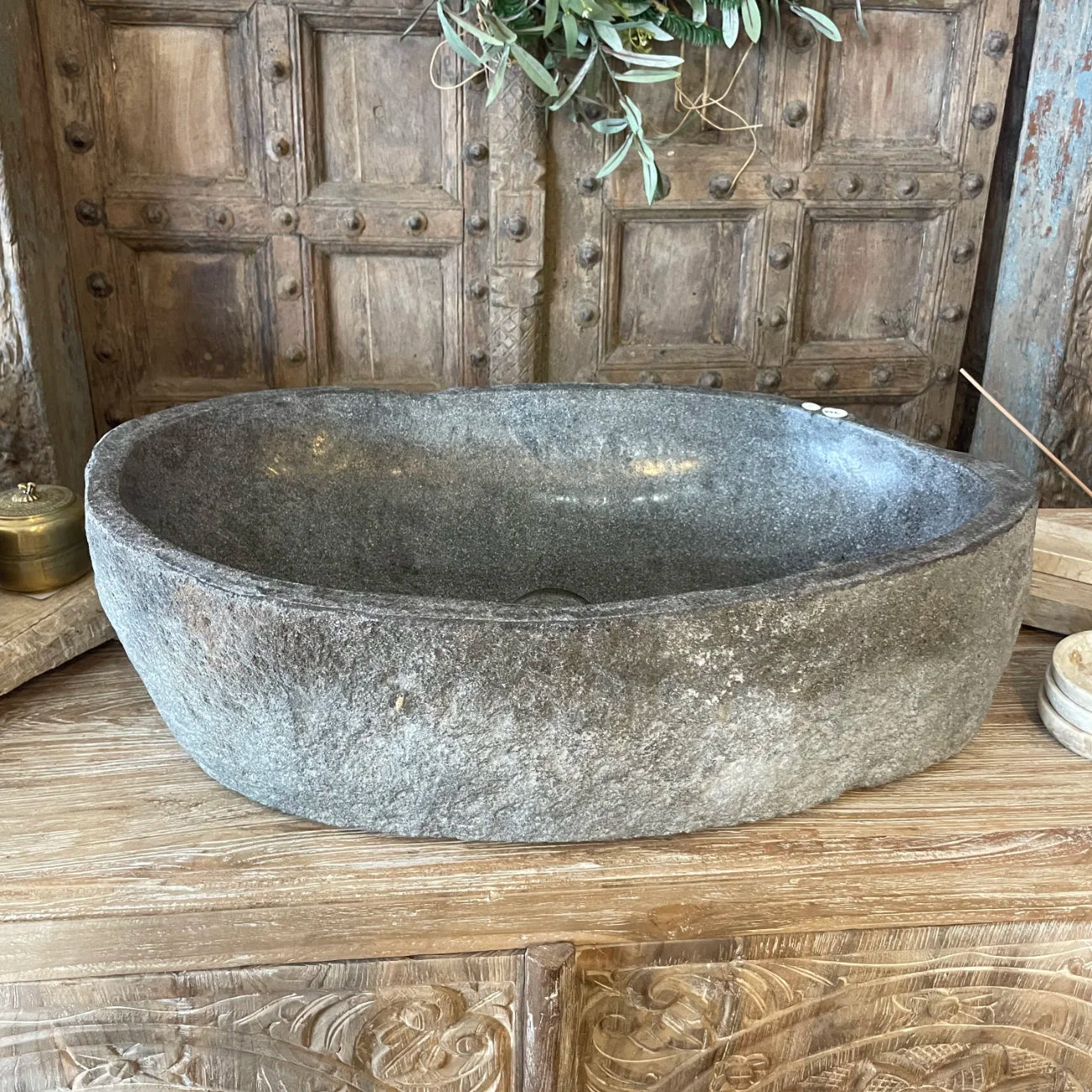River stone basin – 63.5 x 36 x 18cm – Paradise Living Co.