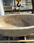 Oval Full Polished Onyx Stone Bath | Made To Order