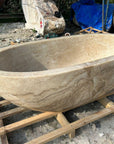 Oval Full Polished Onyx Stone Bath | Made To Order