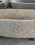 Oval Semi Polished Natural Marble Stone Bath | Made To Order