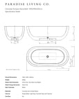 Freestanding Oval Terrazzo Stone Bath 1500mm – Light Grey | Handmade