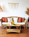 Caramel Bangalow Split Cane 3 Seater Lounge